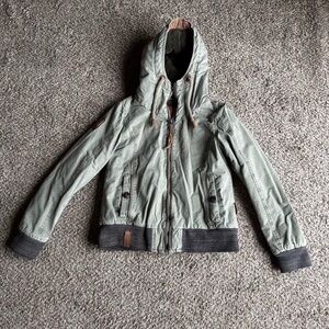 Naketano Women’s L‎ Rulpsen Schmatzen Olive Chore Outdoors Fleece Lined Jacket
